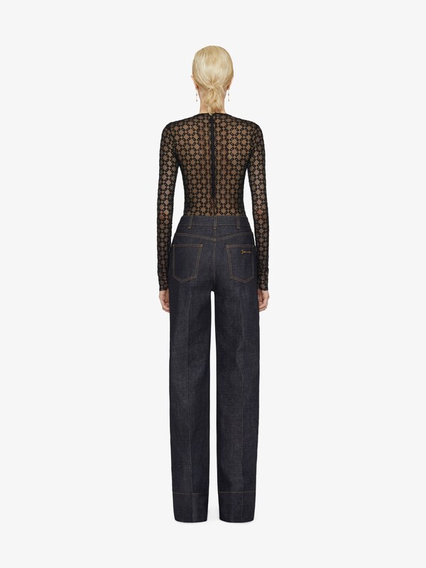 Givenchy Bodysuit In Shiny Monogram 72 Tulle