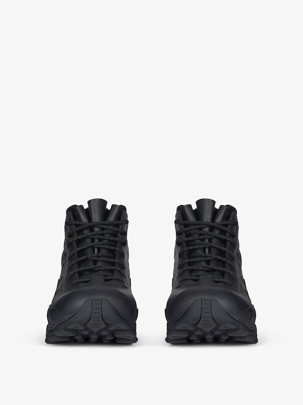 Givenchy Bogs Lace Up Boots In Rubber And Neoprene