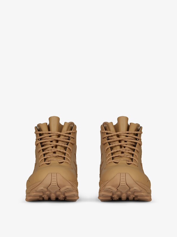 Givenchy Bogs Lace Up Boots In Rubber And Neoprene