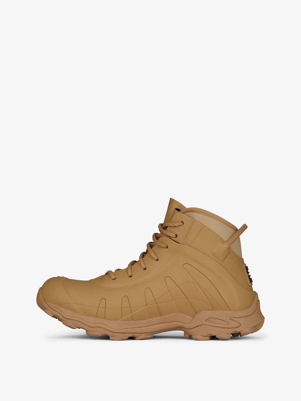 Givenchy Bogs Lace Up Boots In Rubber And Neoprene