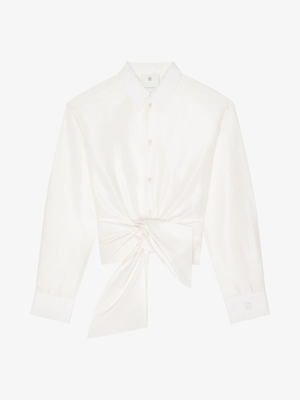Givenchy Bow Shirt In Taffetas With 4G Detail