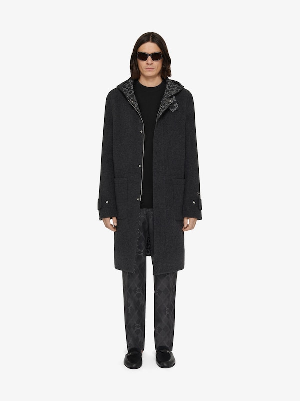 Givenchy Coat In Wool And Monogram 72 Jacquard