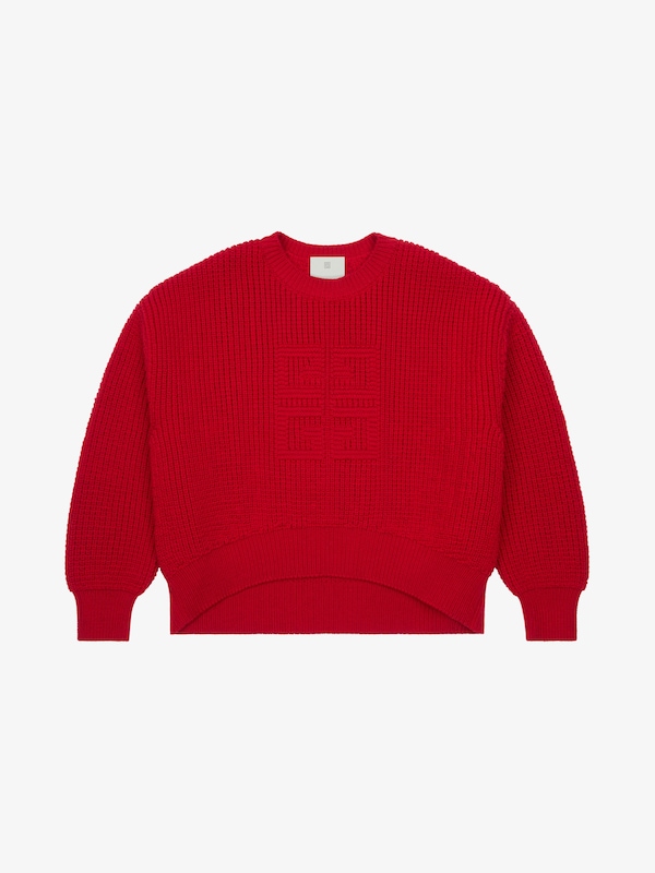 Givenchy Cropped 4G Sweater In Waffle Wool