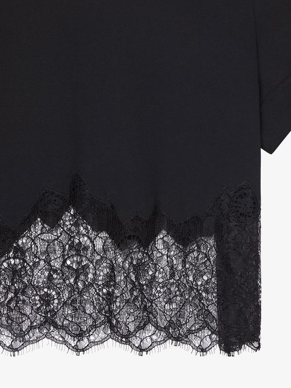 Givenchy Cropped T-shirt In Cotton And Lace