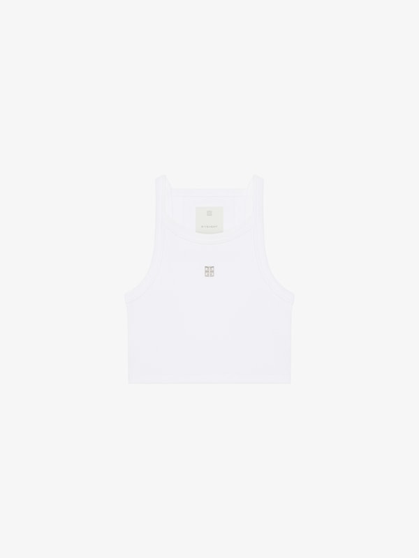 Givenchy Cropped Tank Top In Cotton With 4G Detail