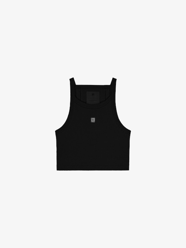 Givenchy Cropped Tank Top In Cotton With 4G Detail