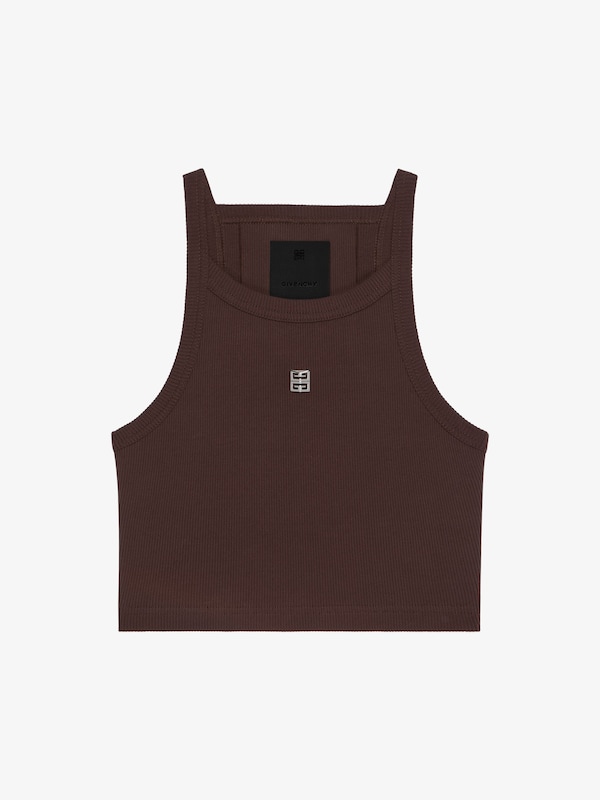 Givenchy Cropped Tank Top In Cotton With 4G Detail