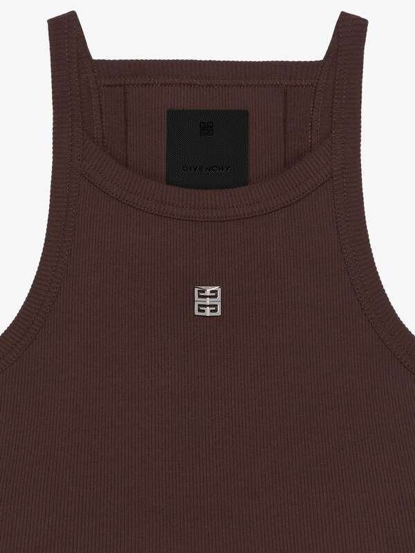 Givenchy Cropped Tank Top In Cotton With 4G Detail