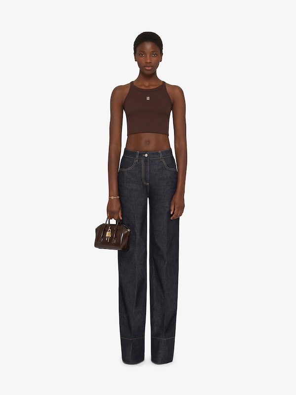 Givenchy Cropped tank top in cotton with 4G detail