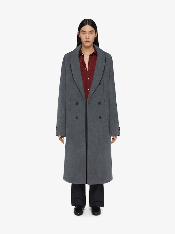 Givenchy Double Breasted Coat In Wool