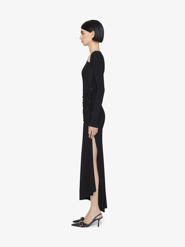 Givenchy Draped Dress In Embroidered Jersey