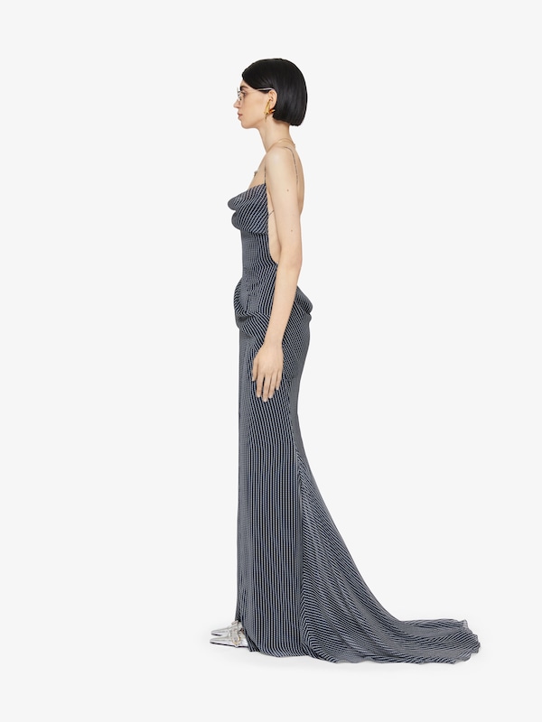 Givenchy Draped Polka Dots Dress In Silk Chiffon