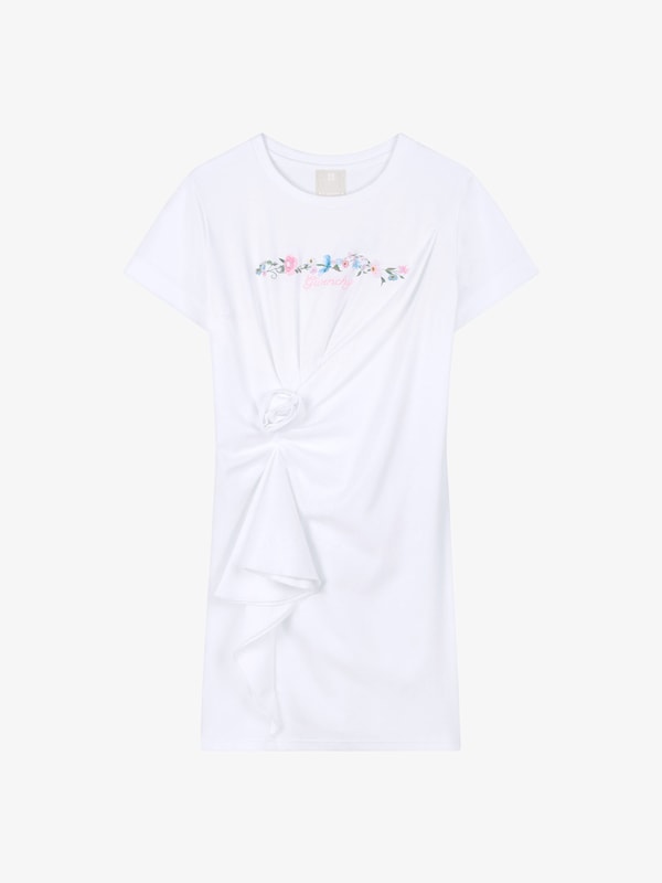 Givenchy Dress In Cotton With Floral Flounce