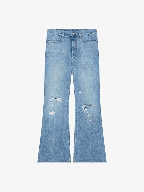 Givenchy Flare Jeans In Destroyed Denim