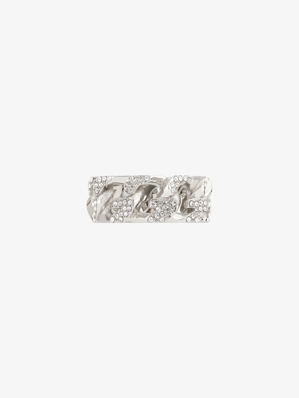 Givenchy G Chain Ring In Metal With Crystals
