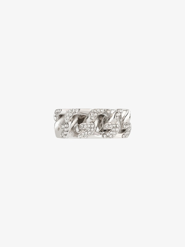 Givenchy G Chain Ring In Metal With Crystals