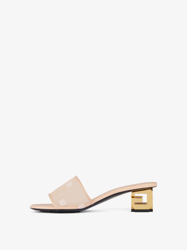 Givenchy G Cube Heeled Mules In 4G Mesh