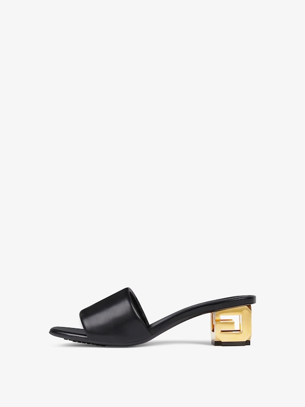 Givenchy G Cube Heeled Mules In Leather