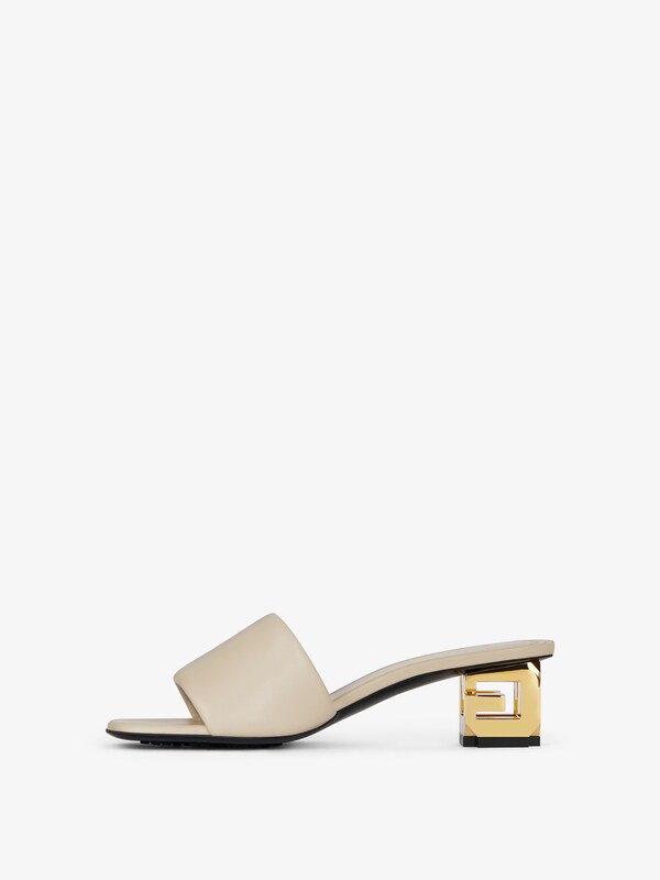 Givenchy G Cube Heeled Mules In Leather