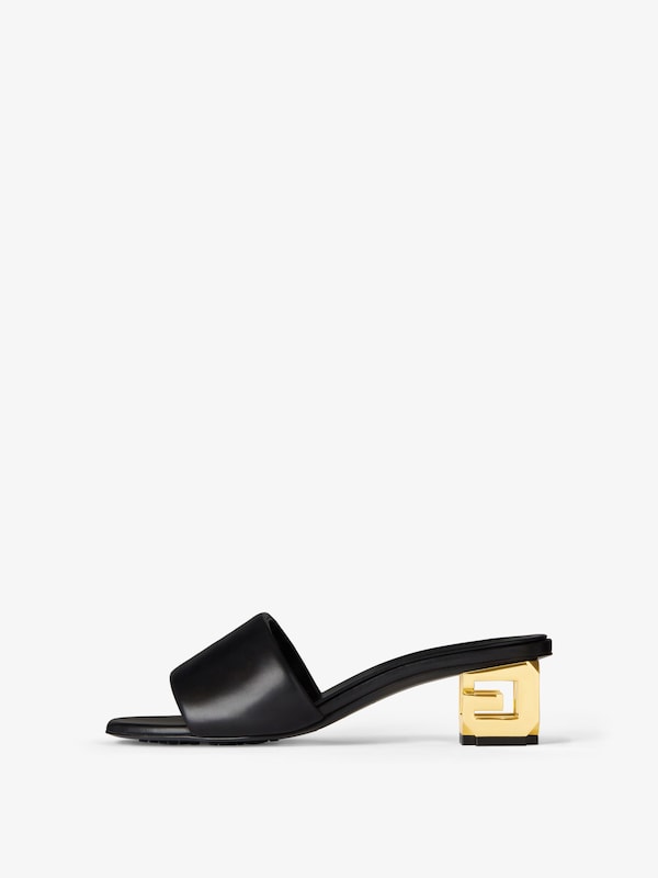Givenchy G Cube Heeled Mules In Leather
