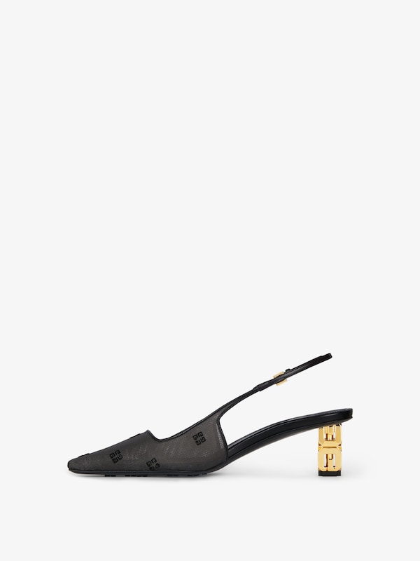 Givenchy G Cube Slingbacks In 4G Mesh