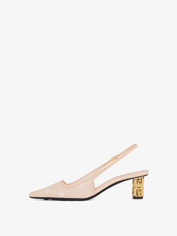 Givenchy G Cube Slingbacks In 4G Mesh
