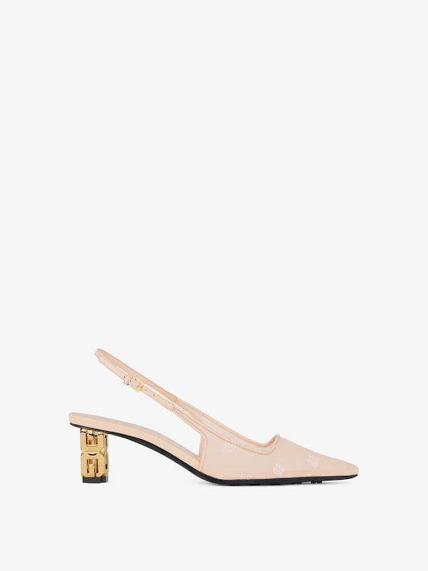 Givenchy G Cube Slingbacks In 4G Mesh