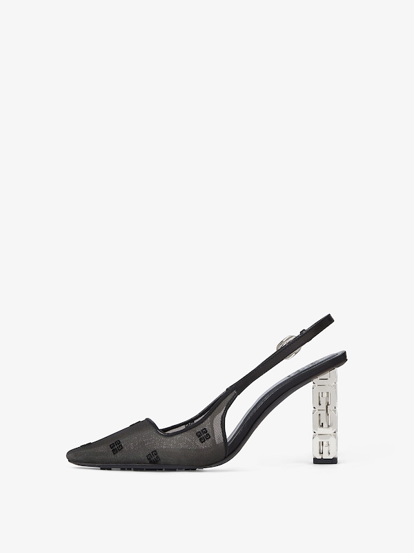 Givenchy G Cube Slingbacks In 4G Mesh