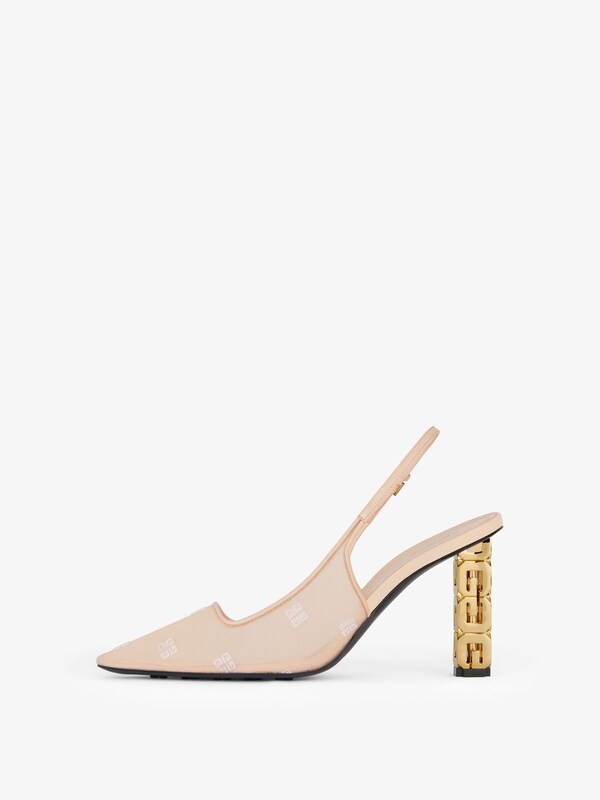 Givenchy G Cube Slingbacks In 4G Mesh
