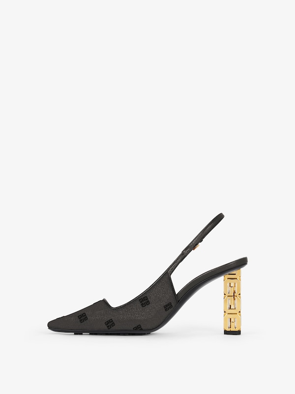 Givenchy G Cube Slingbacks In 4G Mesh
