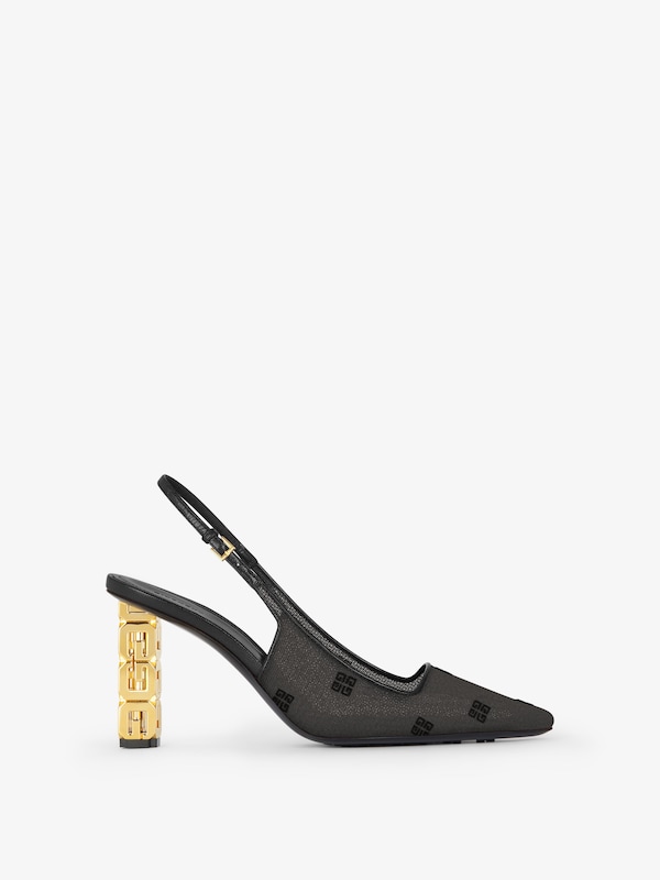 Givenchy G Cube Slingbacks In 4G Mesh