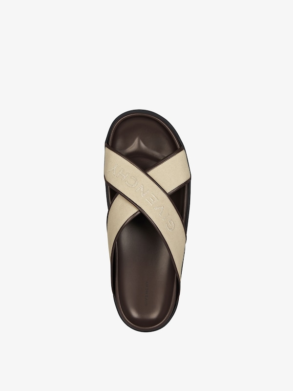 Givenchy G Plage Flat Mules In Canvas