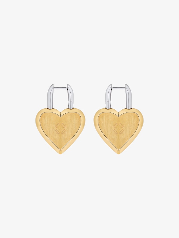 Givenchy Heart Lock Earrings In Metal