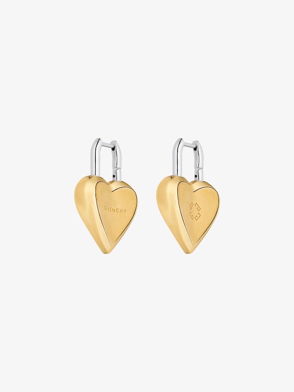 Givenchy Heart Lock Earrings In Metal