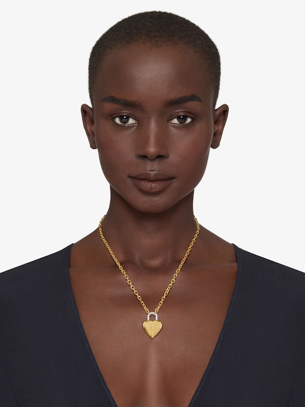 Givenchy Heart Lock Necklace In Metal