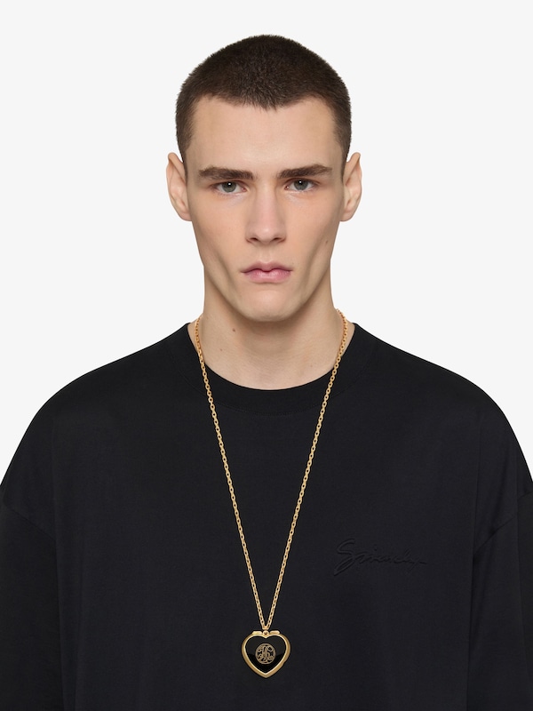 Givenchy Heart Mirror Necklace In Metal And Enamel