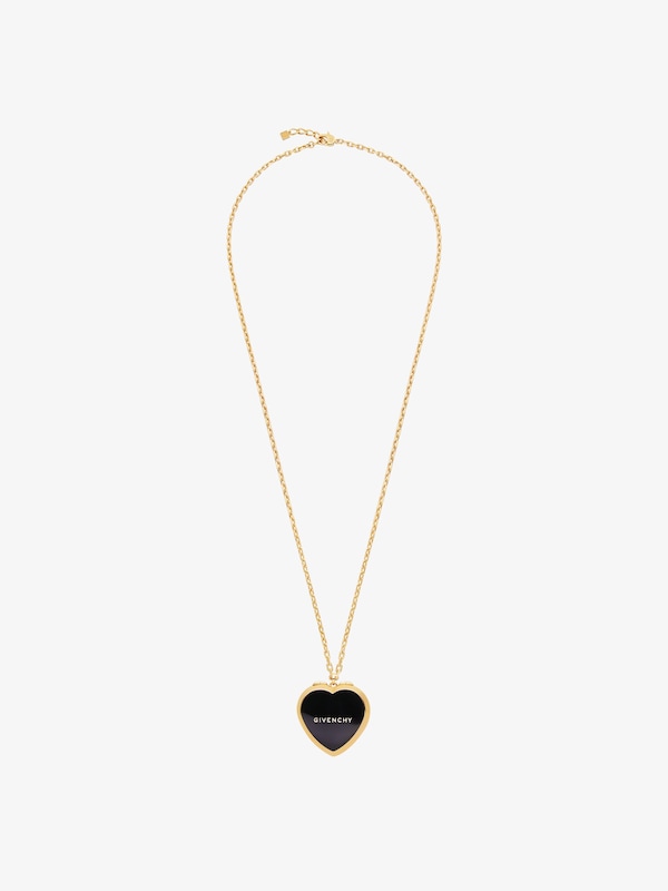 Givenchy Heart Mirror Necklace In Metal And Enamel