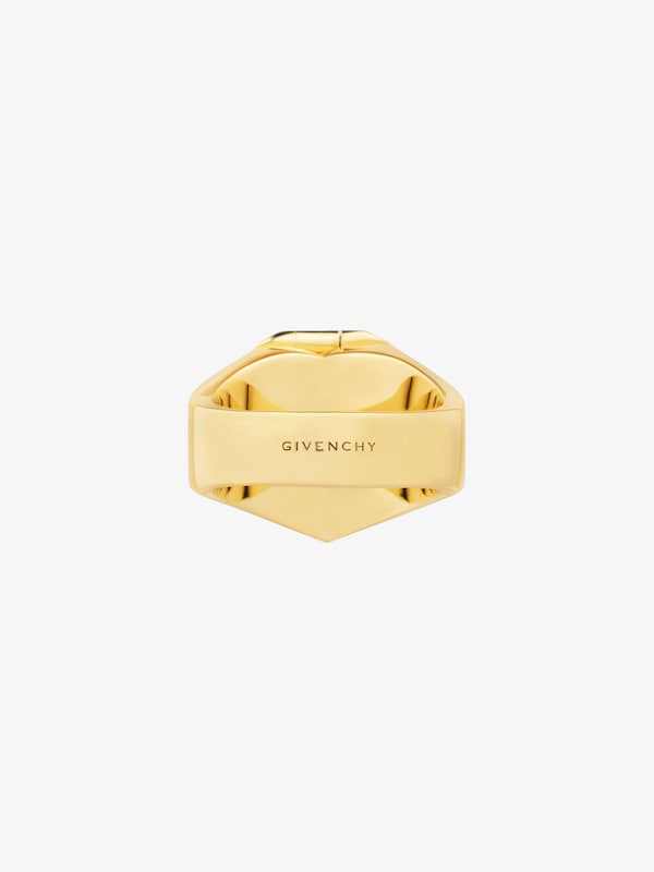 Givenchy Heart Mirror Signet Ring In Metal