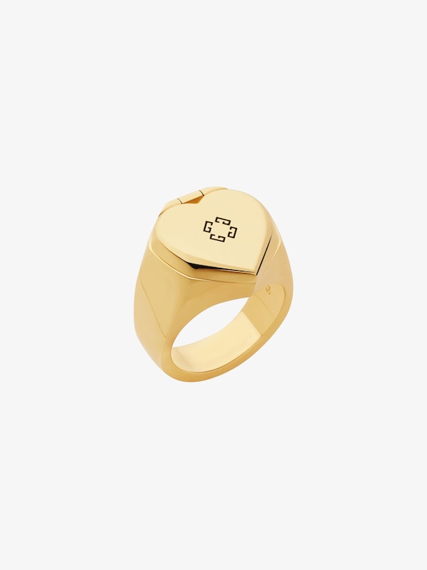 Givenchy Heart mirror signet ring in metal