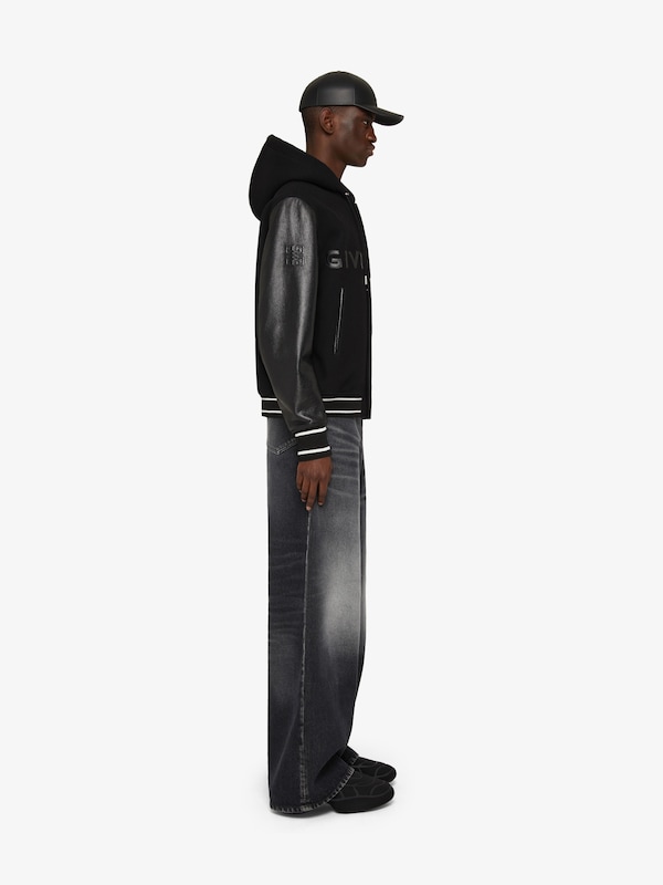 Givenchy GIVENCHY Hooded Varsity Jacket In Wool And Leather