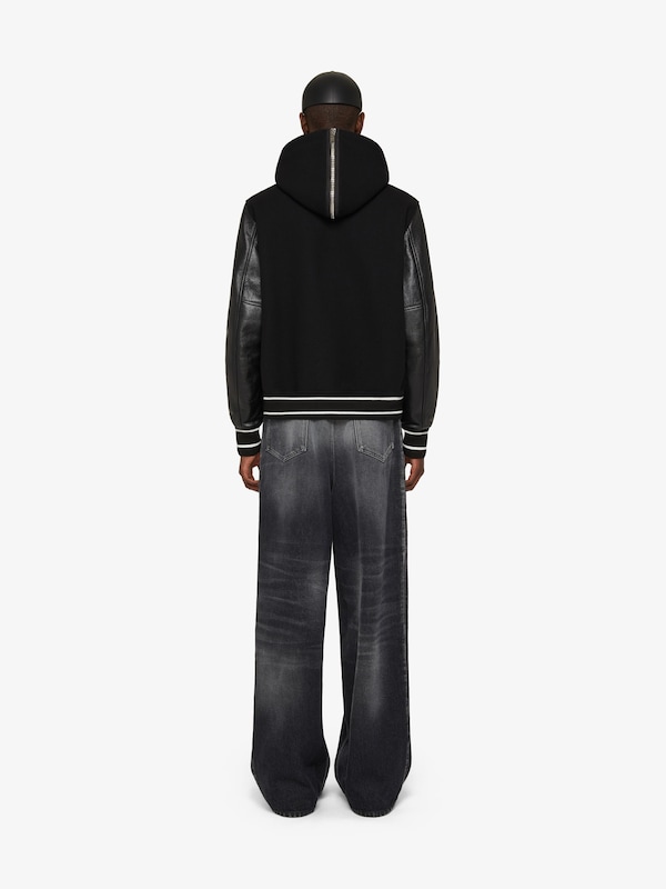 Givenchy GIVENCHY Hooded Varsity Jacket In Wool And Leather