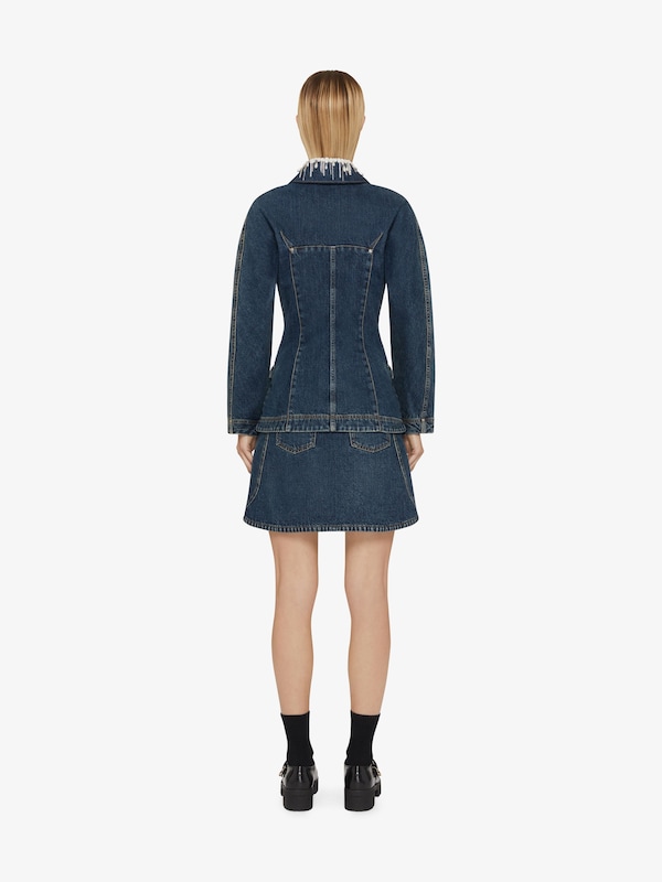 Givenchy Jacket In Denim With Crystals And Pearls