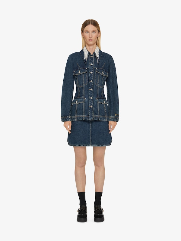 Givenchy Jacket in denim with crystals and pearls