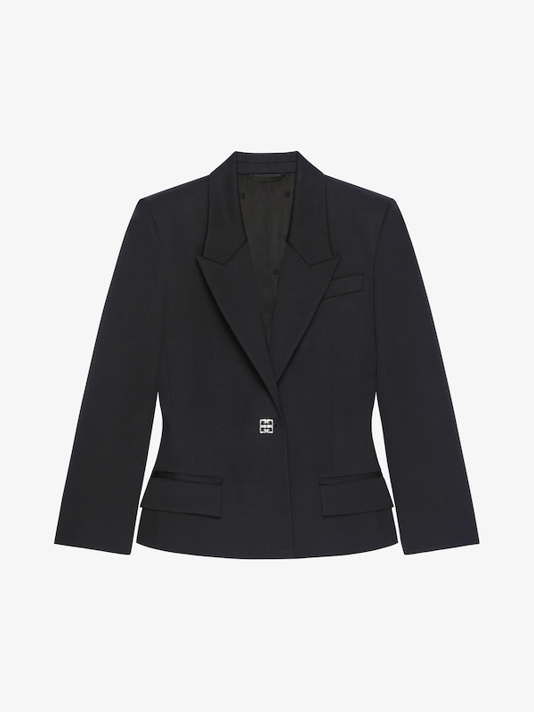 Givenchy Jacket In Wool With 4G Liquid Detail