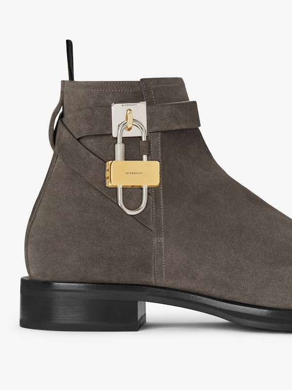 Givenchy Lock Ankle Boots In Suede