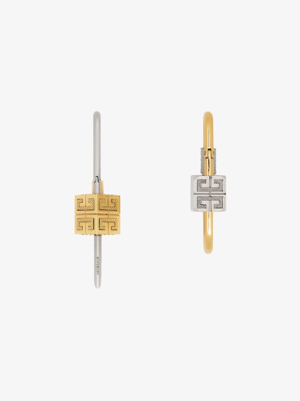 Givenchy Lock Asymmetrical Earrings In Metal