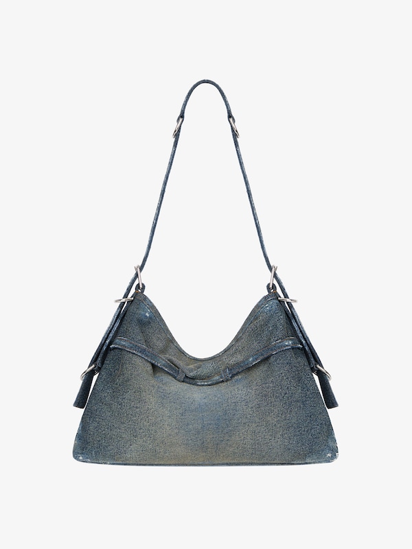 Givenchy Medium Voyou Bag In Washed Denim