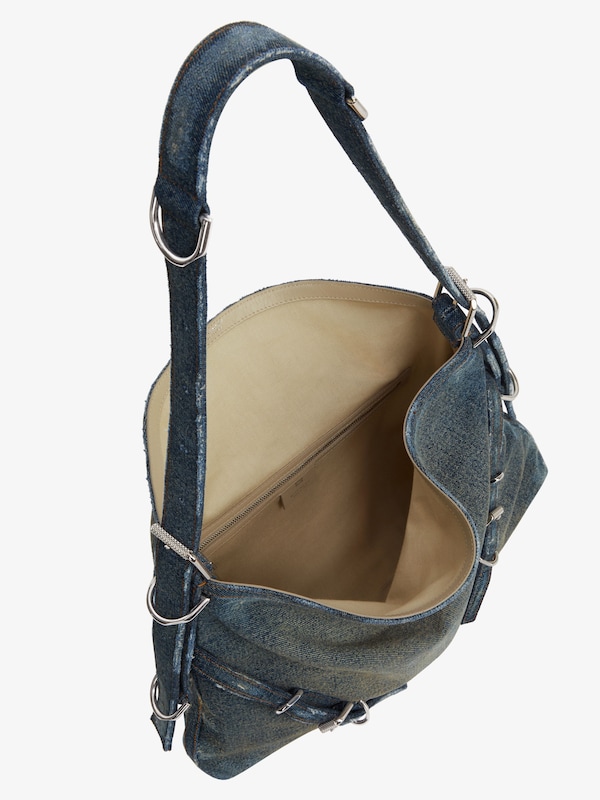 Givenchy Medium Voyou Bag In Washed Denim