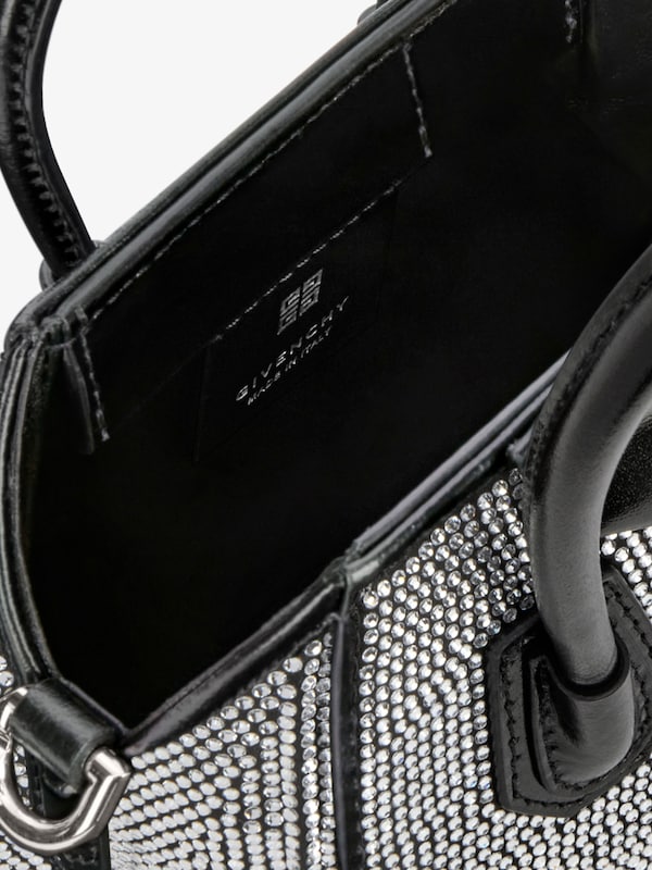 Givenchy Micro Antigona Bag In Satin With Strass