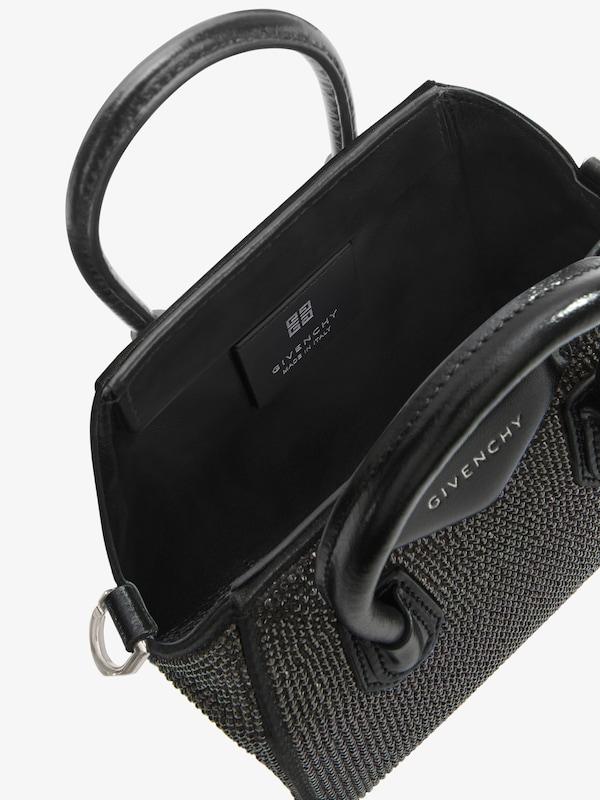 Givenchy Micro Antigona Bag In Satin With Strass